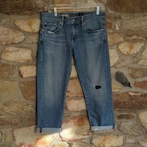 Adriano Goldschmied The Tomboy Crop Distressed Jeans